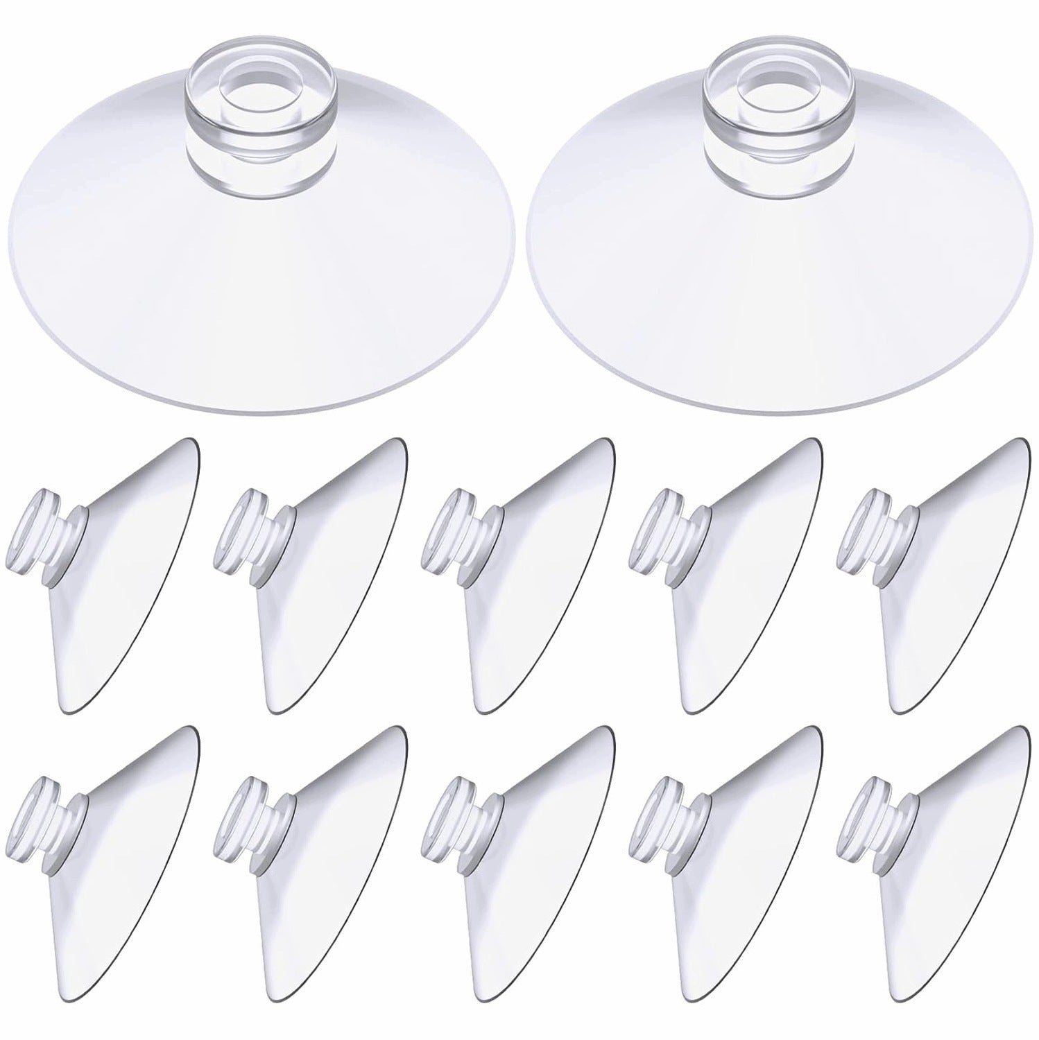 SUCTION CUP 12 PIECES 30 MM DOUBLE-SIDED WITH THREAD M5 TRANSPARENT STRONG
