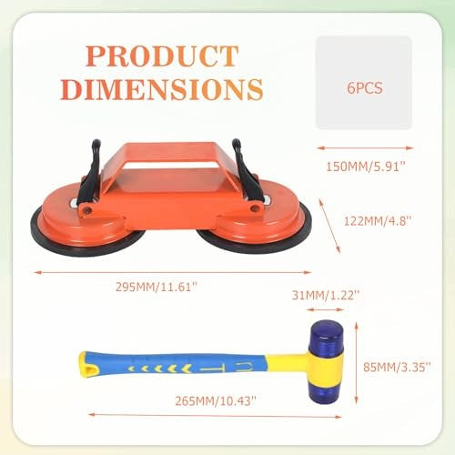 SUCTION CUP FOR LAMINATE DOUBLE PROFESSIONAL GROUT REPAIR HAMMER SET Series B0H4QVJM1K