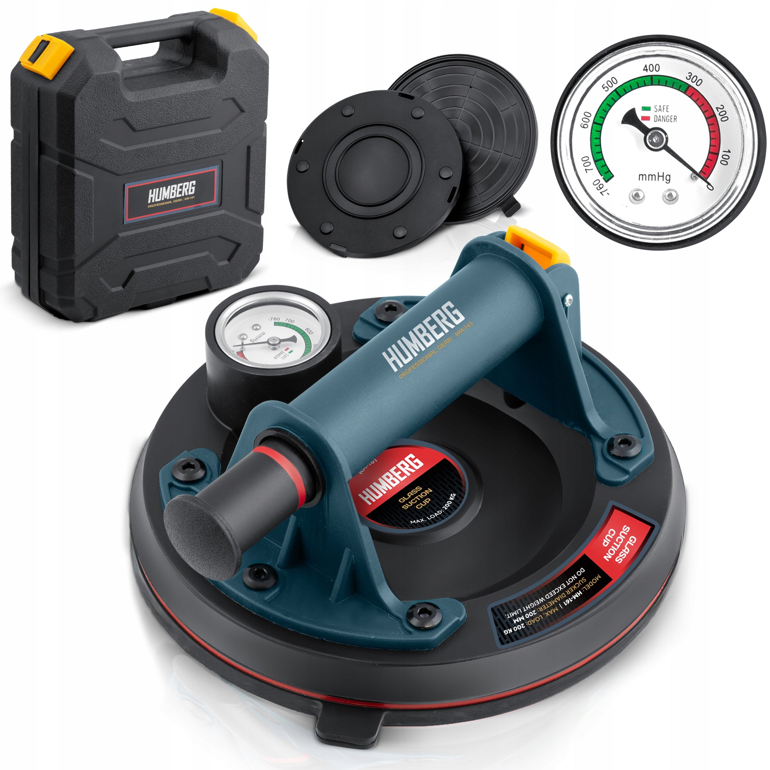 SUCTION CUP FOR TILES VACUUM GLAZE handle with pump up to 200kg Pressure gauge