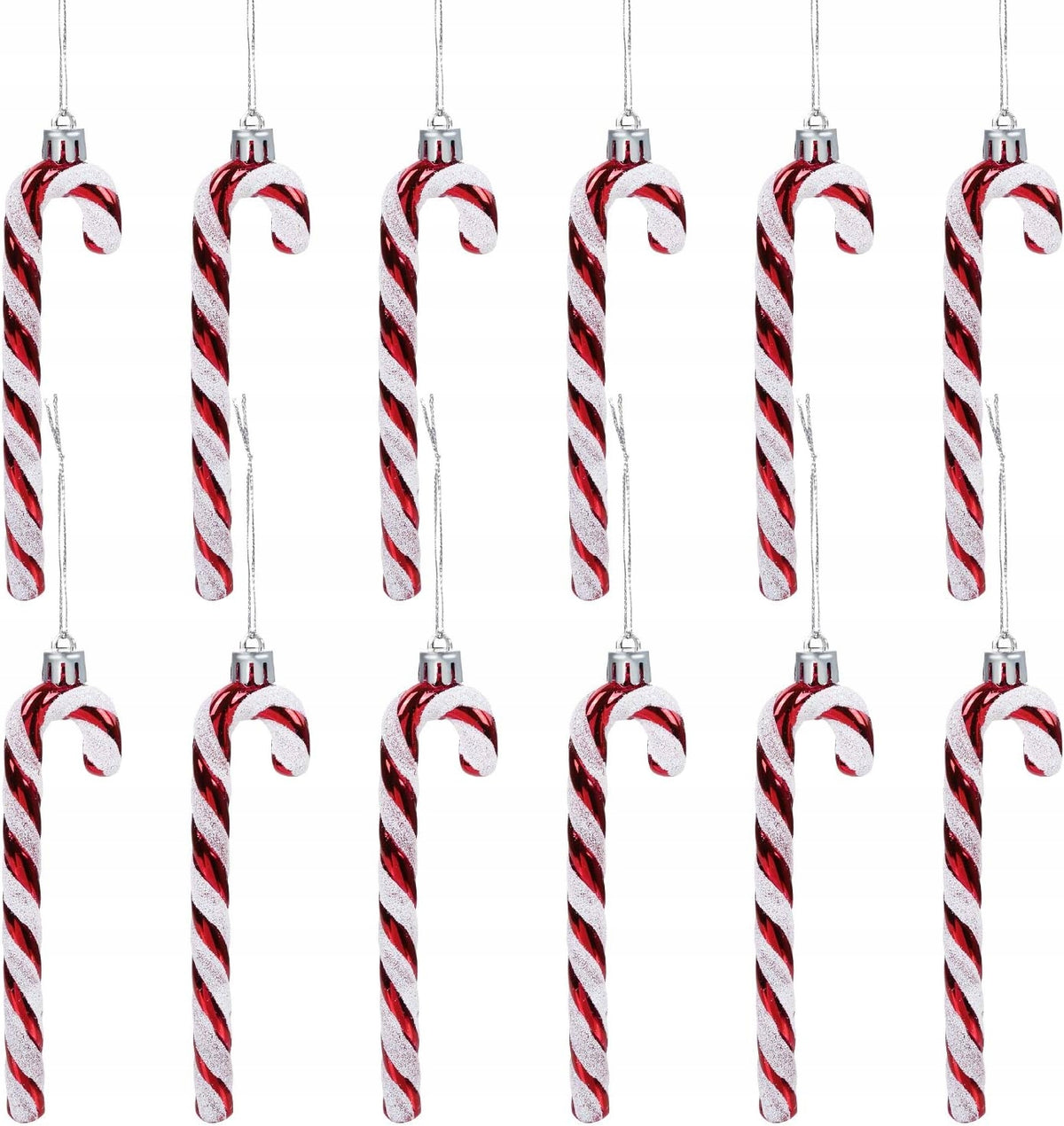SUGAR CANES CHRISTMAS TREE DECORATIONS BAUBLES CHRISTMAS SET OF 12