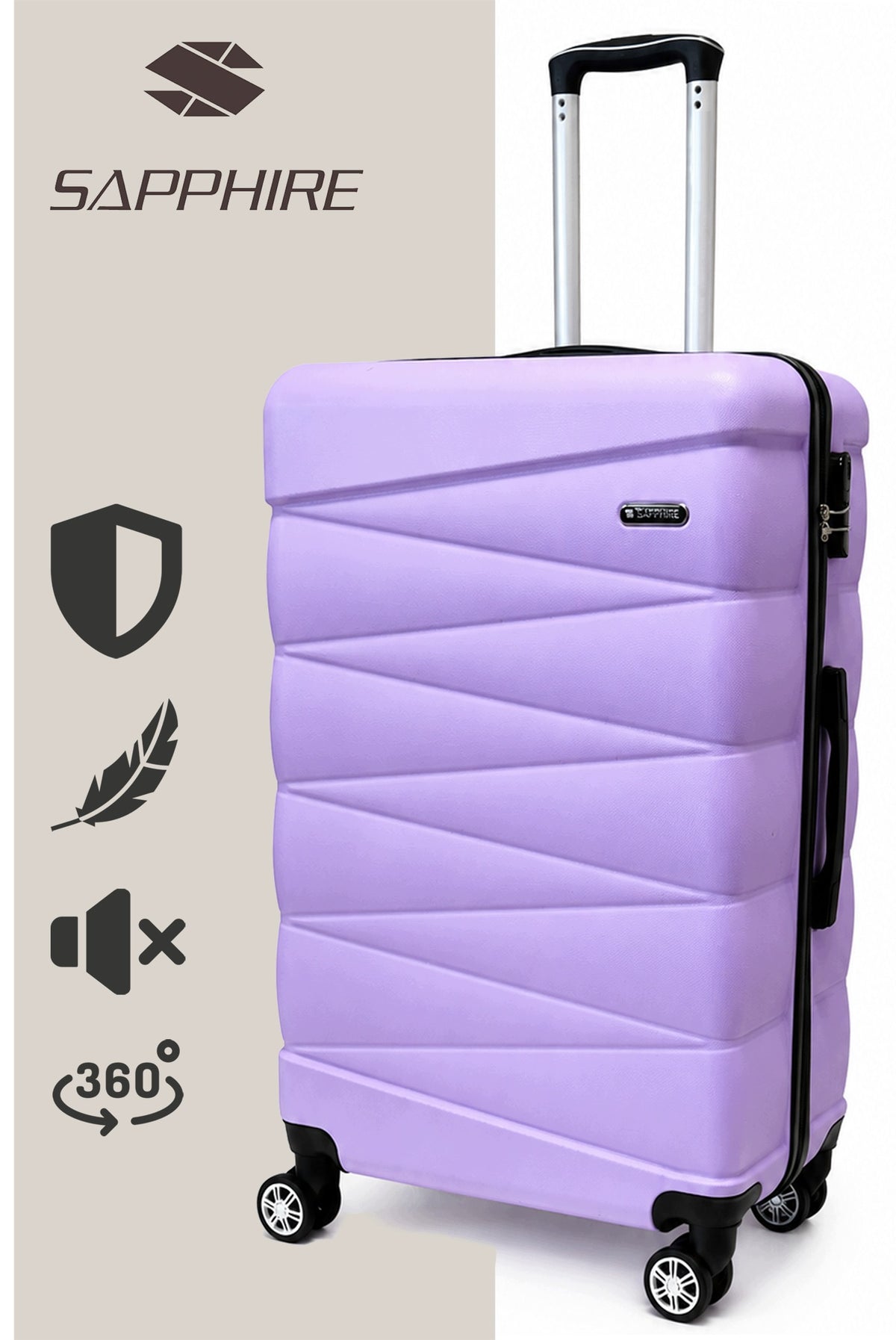 SUITCASE LARGE TRAVEL ON wheels LUGGAGE with ABS strong CIPHER XXL Sapphire DUO2 Packaging status original