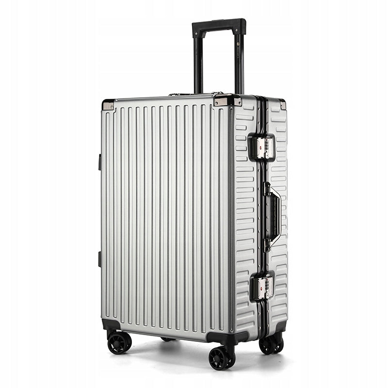 SUITCASE LARGE XXL ALUMINUM TRAVEL FRAME ON WHEELS STRONG LUGGAGE