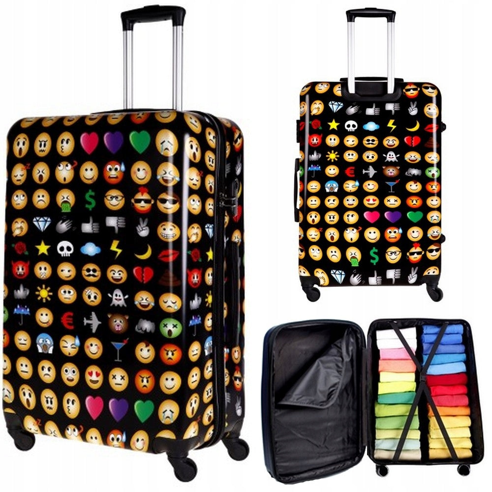 SUITCASE MEDIUM WHEELS LUGGAGE TRAVEL BAG STRONG LARGEST PREMIUM 65 L XL Model SMILE