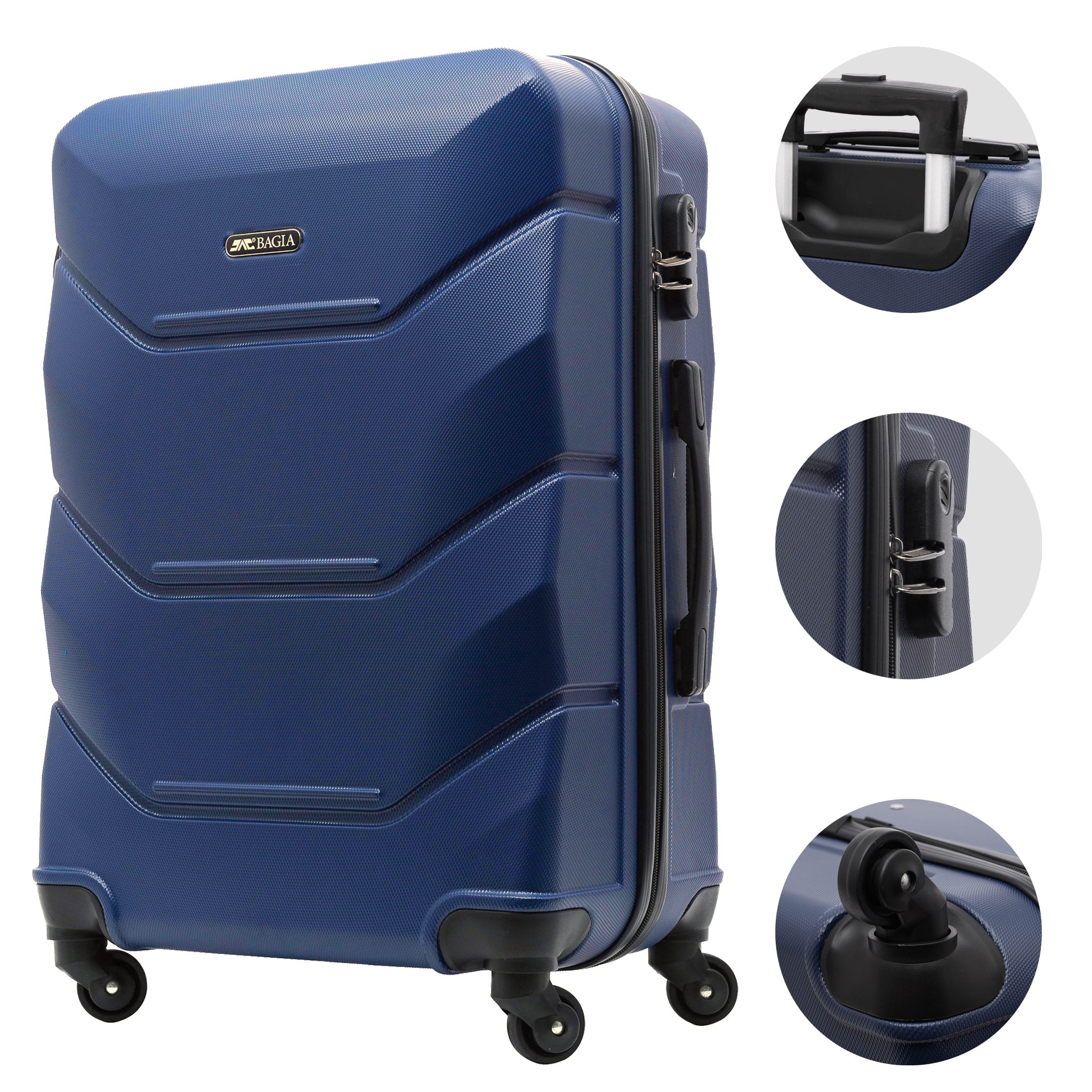 SUITCASE SMALL TRAVEL BAG CIRCLE LUGGAGE EXCLUSIVE 55X37X20 PREMIUM Width (longer edge) 37 cm