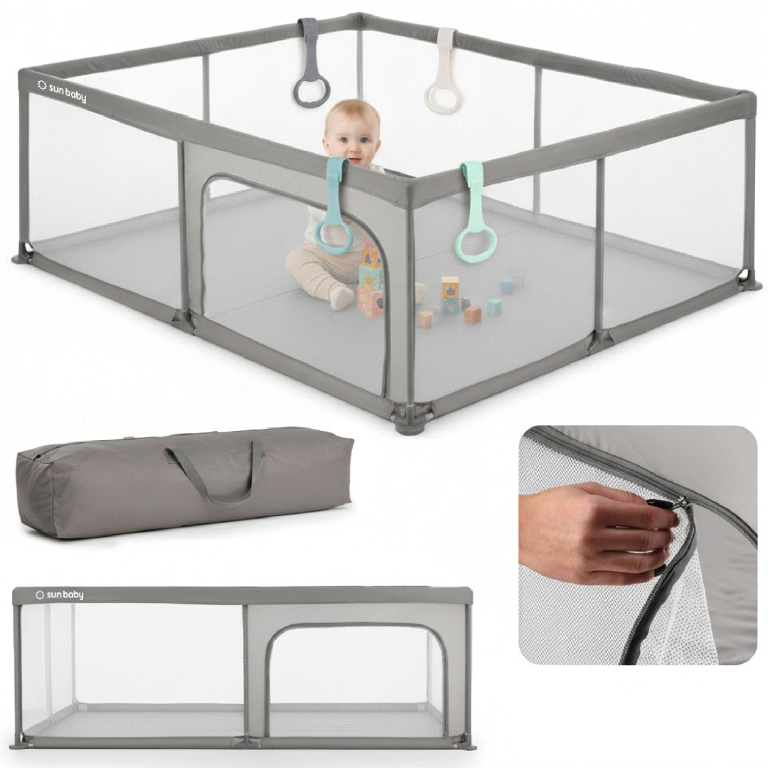 SUN BABY Baby playpen cot LARGE 150 x 200 x 68 cm + handles Packaging status original