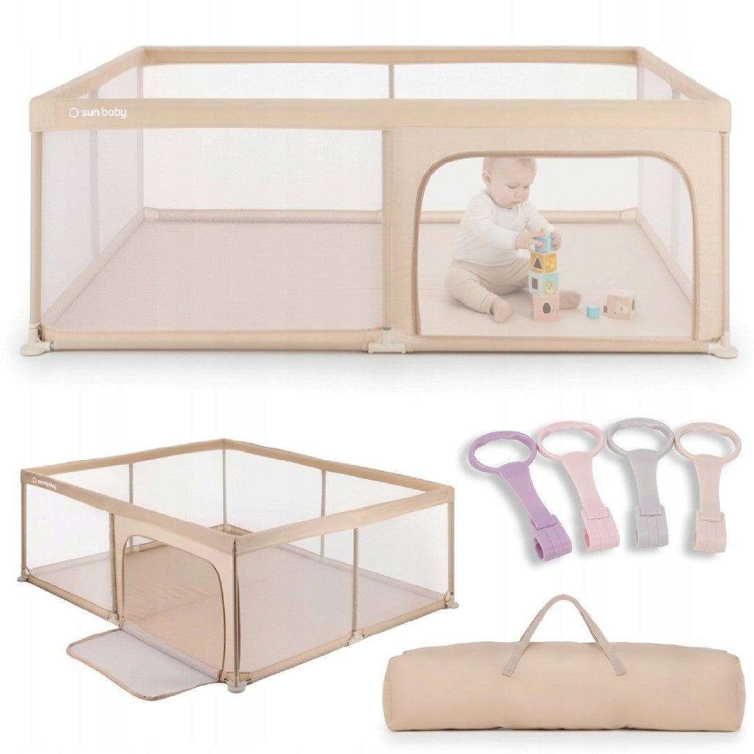 SUN BABY Large Children's Playpen Square toys floor Drypool 150x200 handles