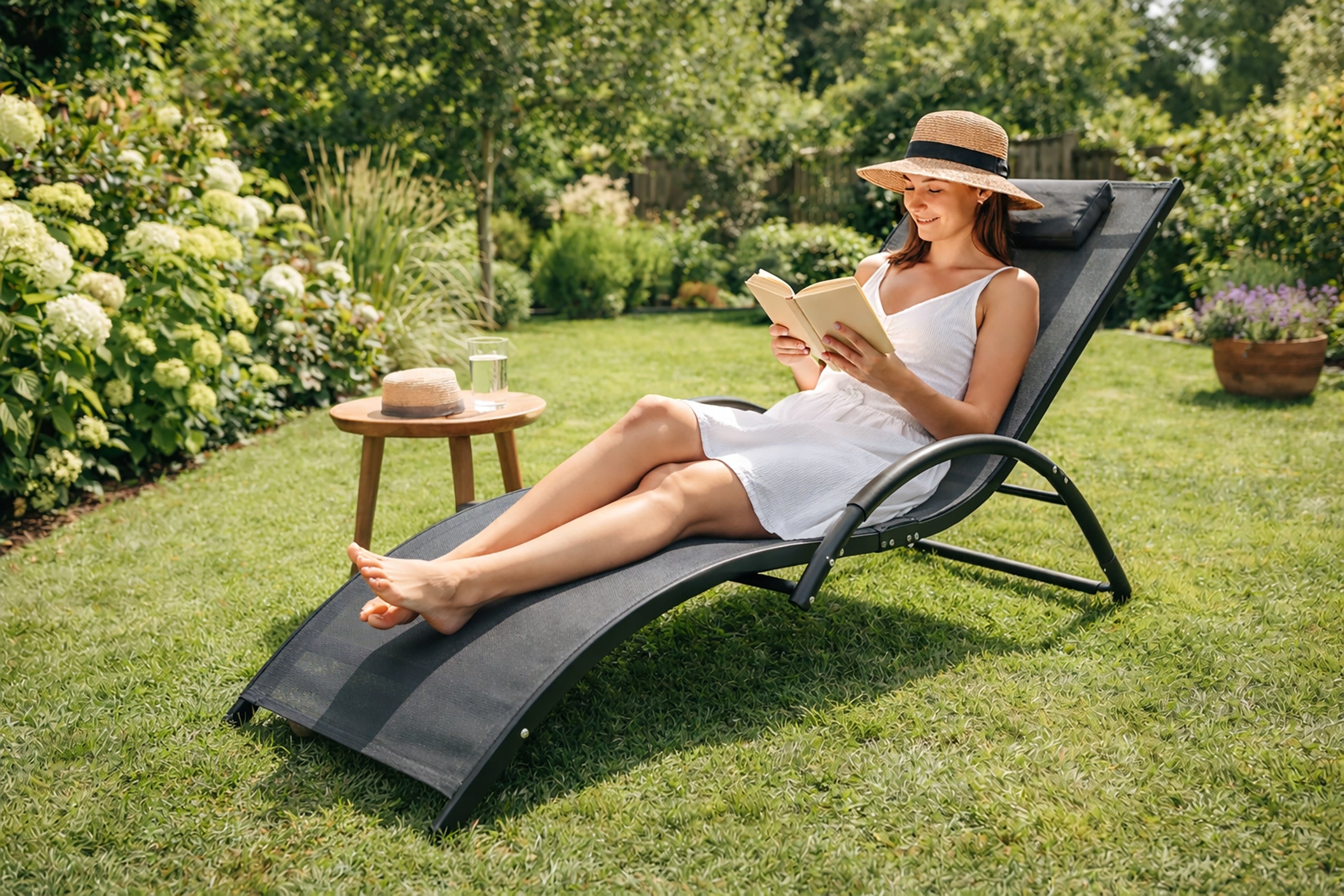 SUN LOUNGER ALUMINUM GARDEN MODERN ARMCHAIR COUCH ZERO GRAVITY SWING GREY Kind sunbed
