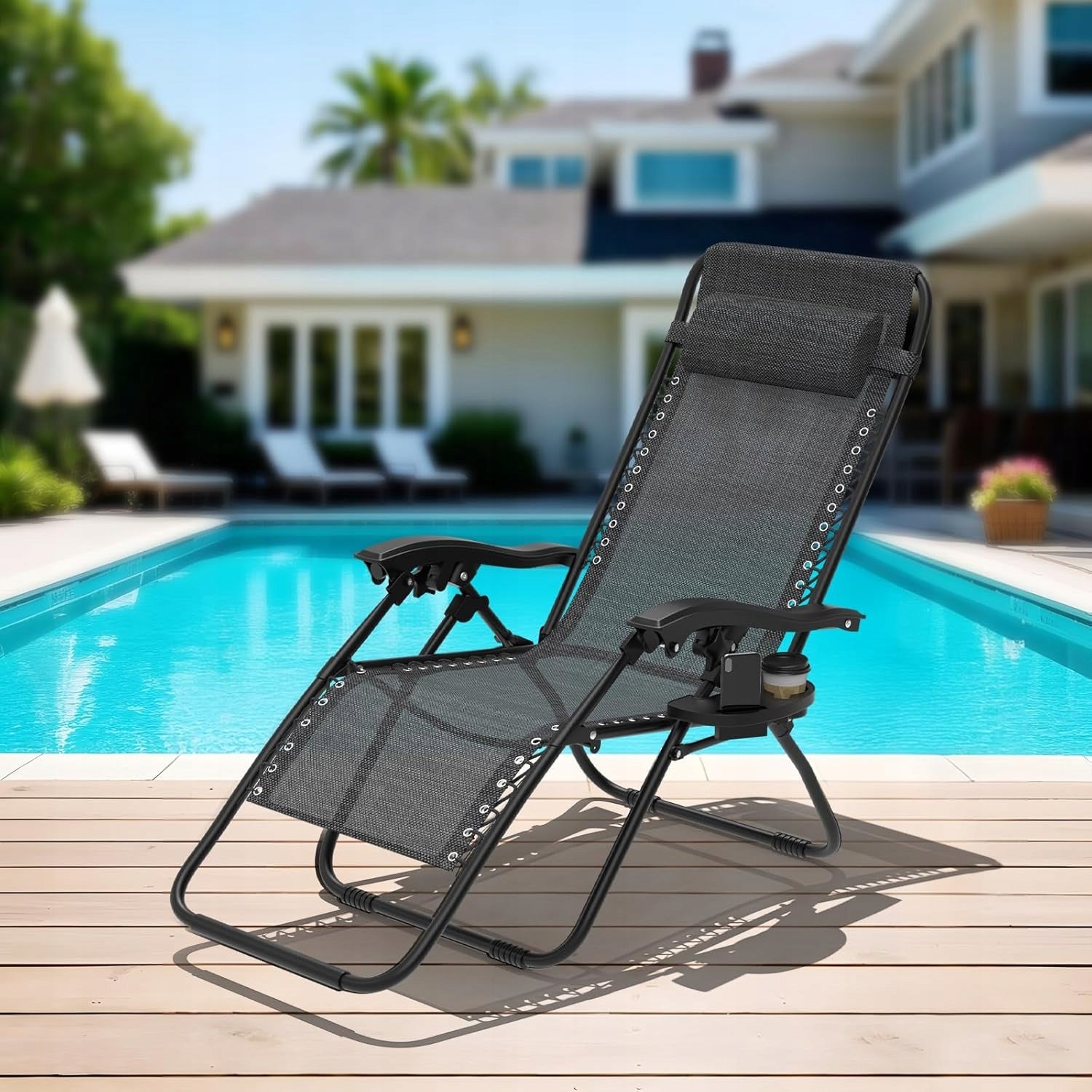 SUN LOUNGER BEACH FOLDING ZERO GRAVITY FOR SWIMMING POOL TERRACE BALCONY Brand Impor