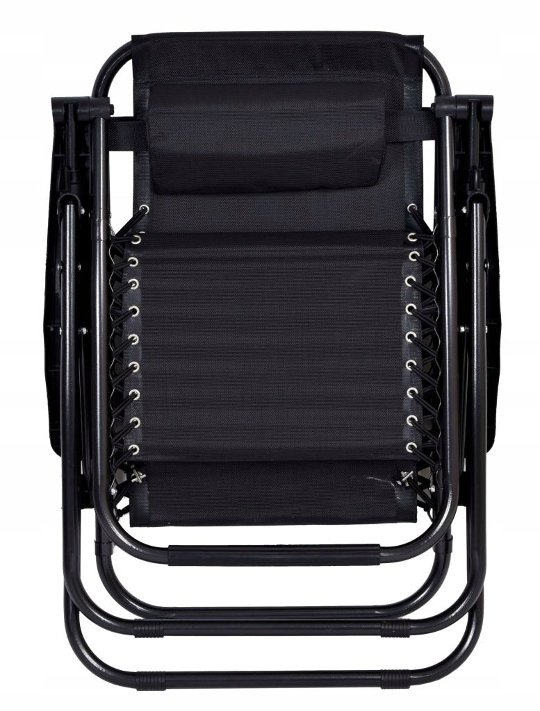 SUN LOUNGER FOLDING ZERO GRAVITY ORION GARDEN CHAIR BEACH CAMPING CHAIR Color black
