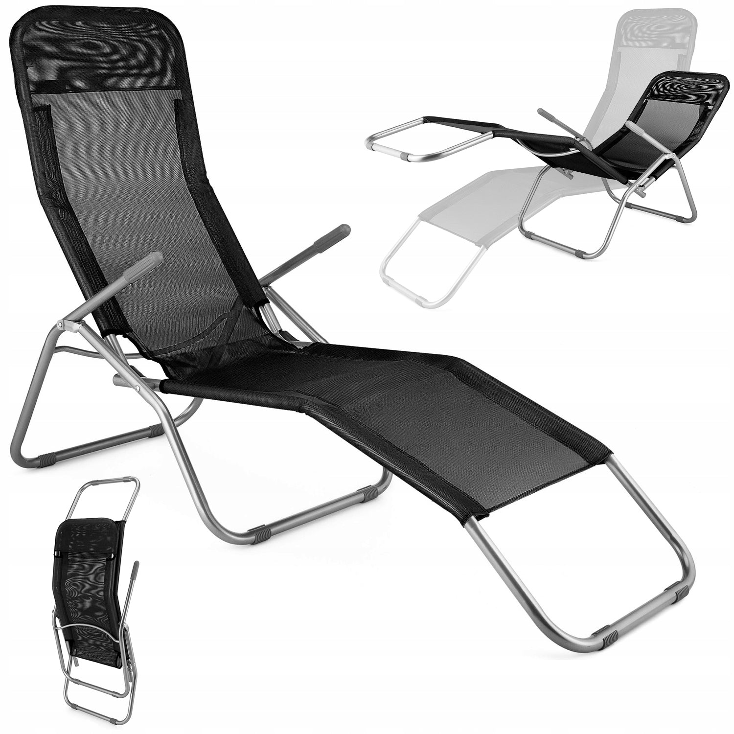 SUN LOUNGER GARDEN BEACH CHAIR FLAT FOLDING ZERO GRAVITY OUTTEC