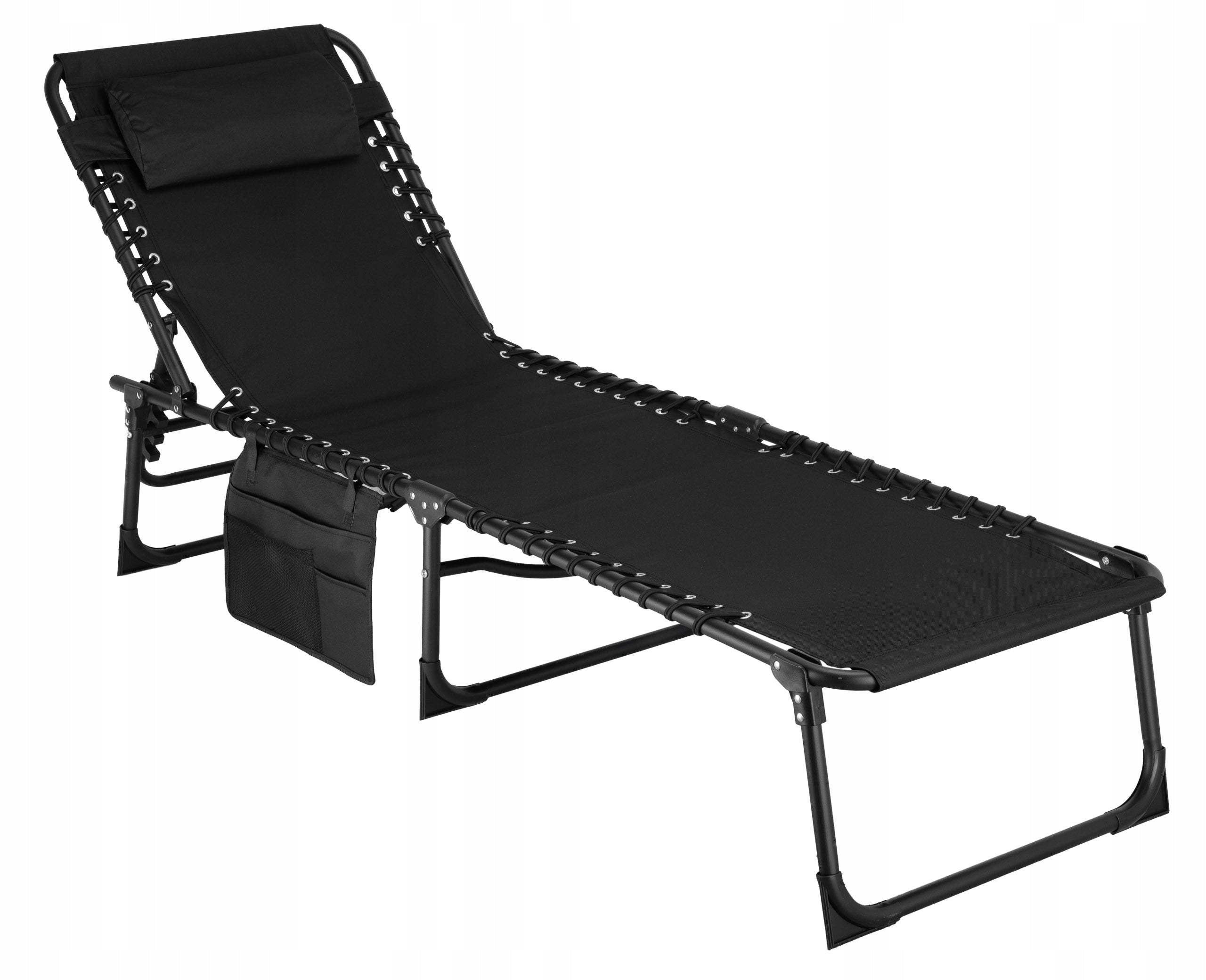 SUN LOUNGER GARDEN CHAIR FOLDING BLACK WITH TERRACE ADJUSTMENT BALCONY BEACH Model Feniks