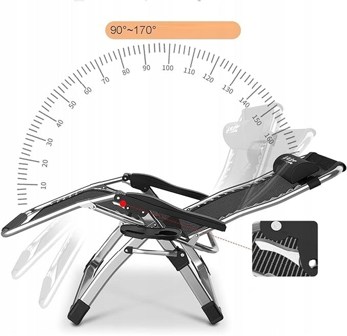 SUN LOUNGER GARDEN CHAIR HIKING BEACH CUSHION FOLDING COMFORTABLE STRONG Brand Care Life