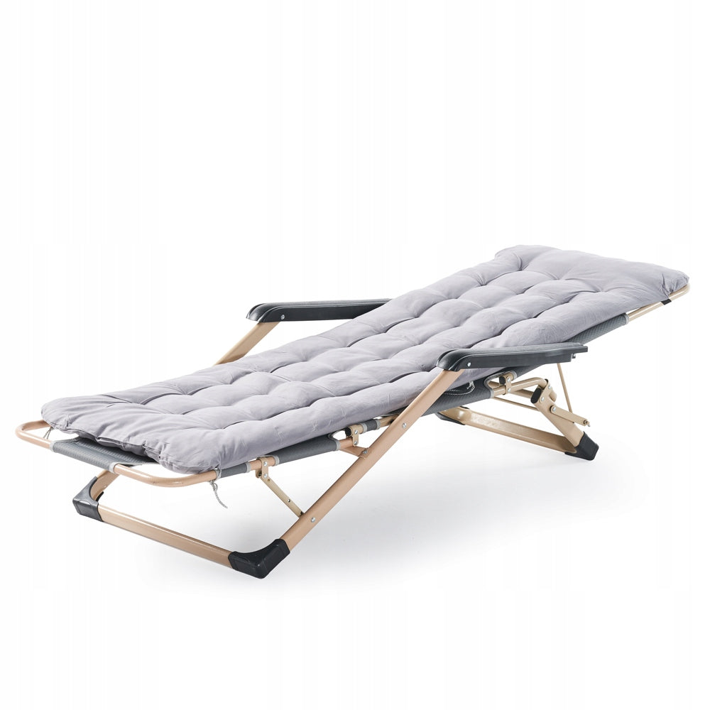 SUN LOUNGER GARDEN CHAIR HIKING BEACH CUSHION FOLDING COMFORTABLE STRONG Brand Ikonka