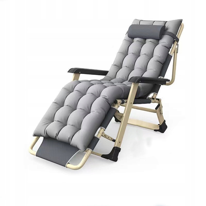 SUN LOUNGER GARDEN CHAIR HIKING BEACH CUSHION FOLDING COMFORTABLE STRONG