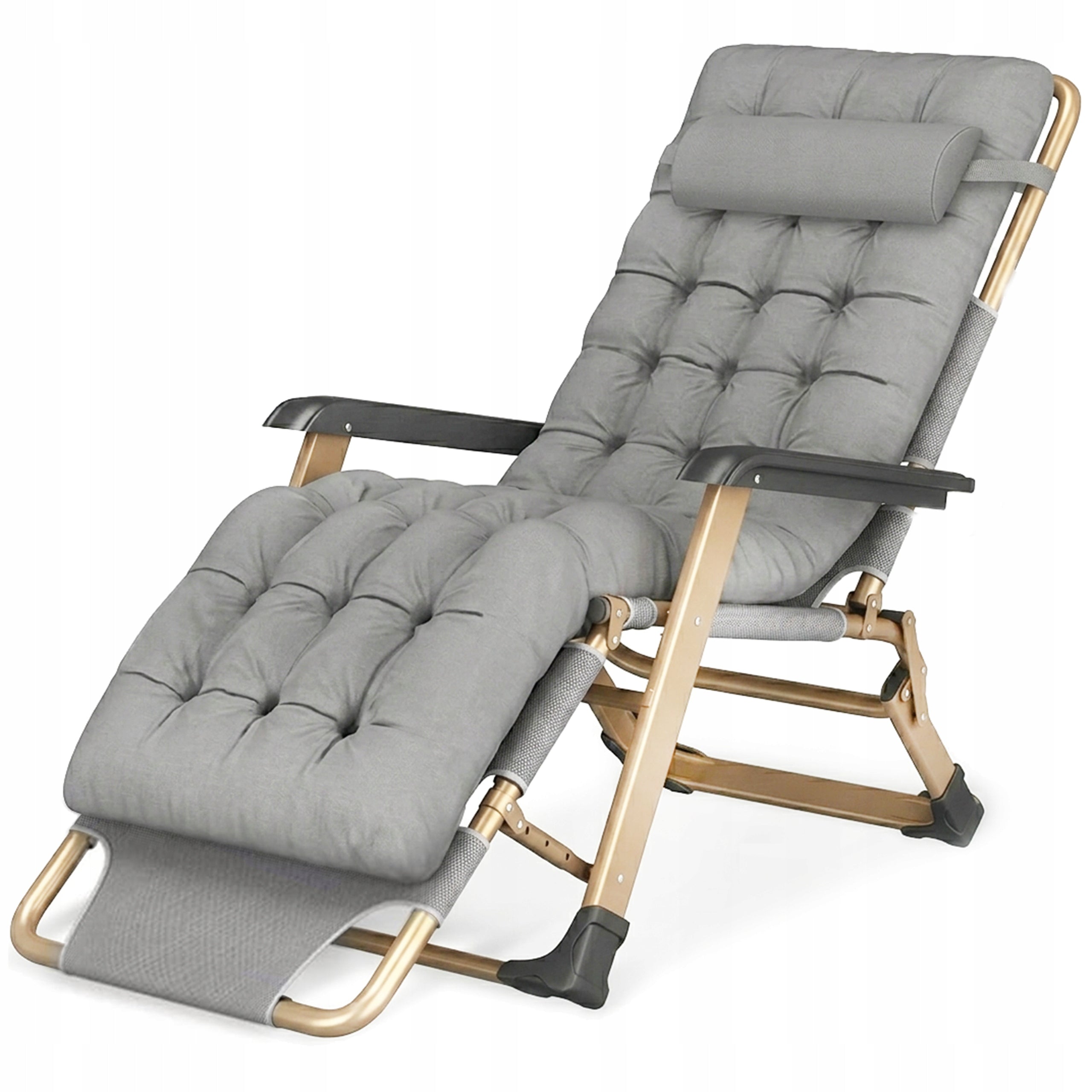 SUN LOUNGER GARDEN HIKING CHAIR FOLDING COMFORTABLE STRONG+ PILLOW