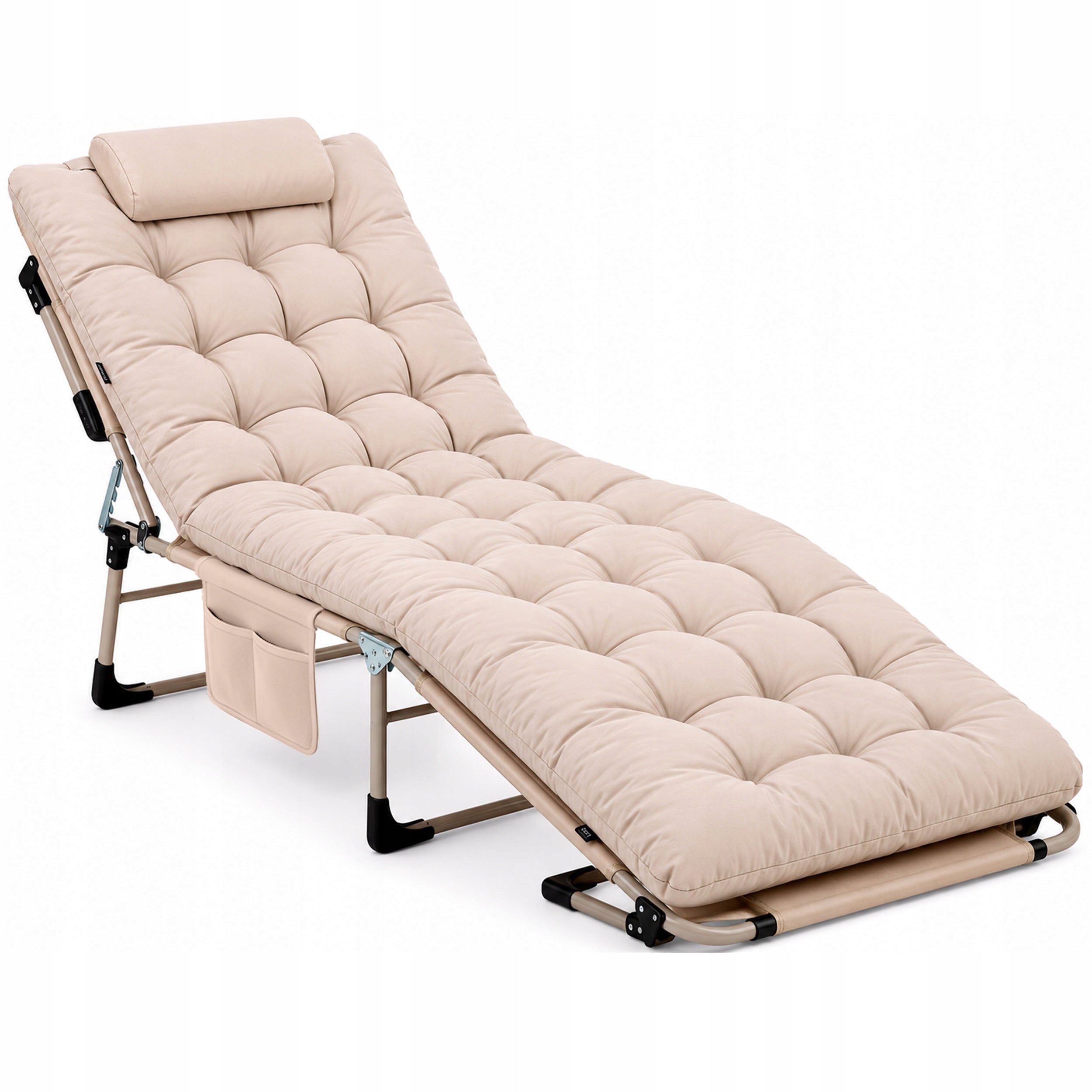 SUN LOUNGER GARDEN TRAVEL BED FOLDING + MATTRESS + PILLOW + COVER Packaging status original