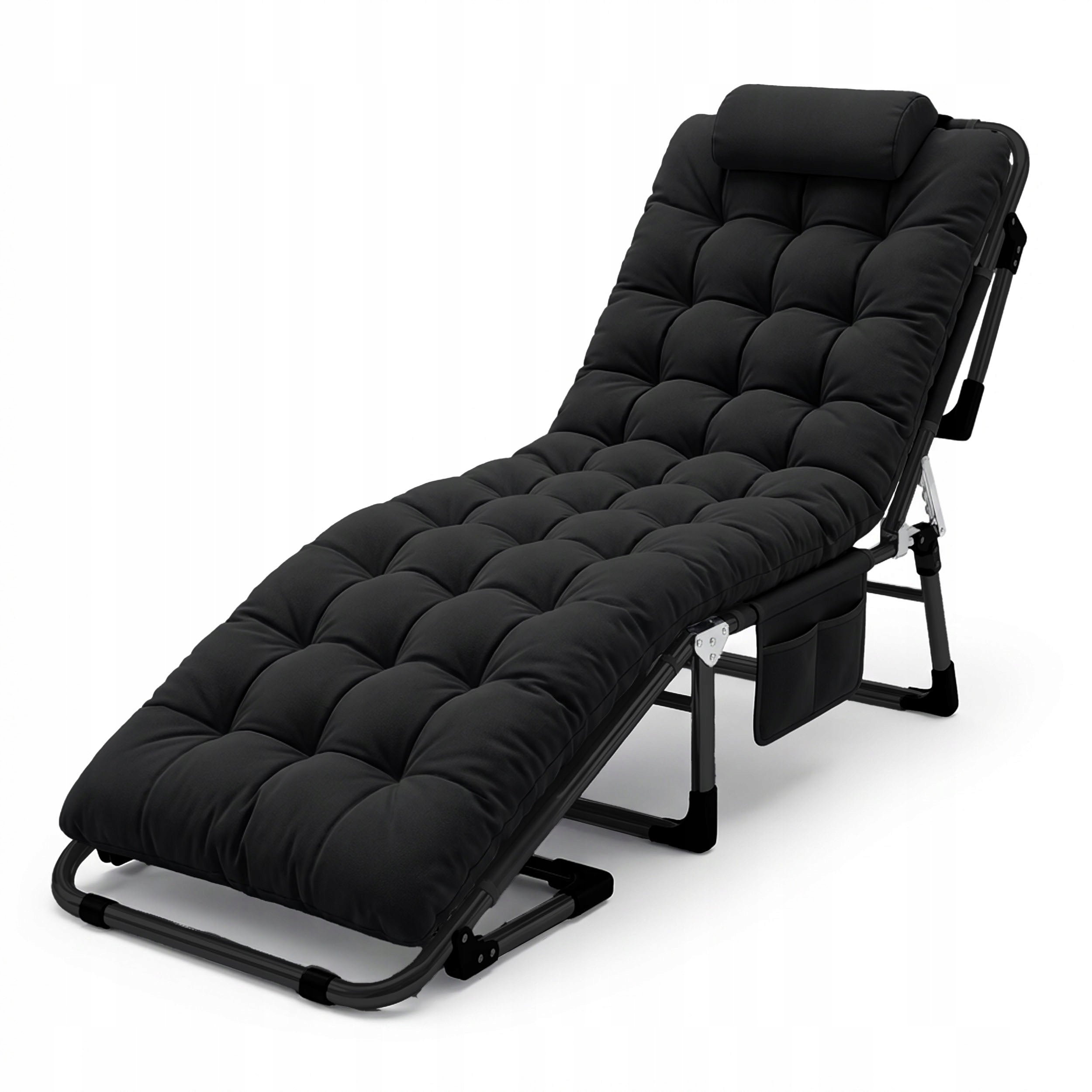 SUN LOUNGER GARDEN TRAVEL BED FOLDING + MATTRESS + PILLOW + COVER Packaging status original