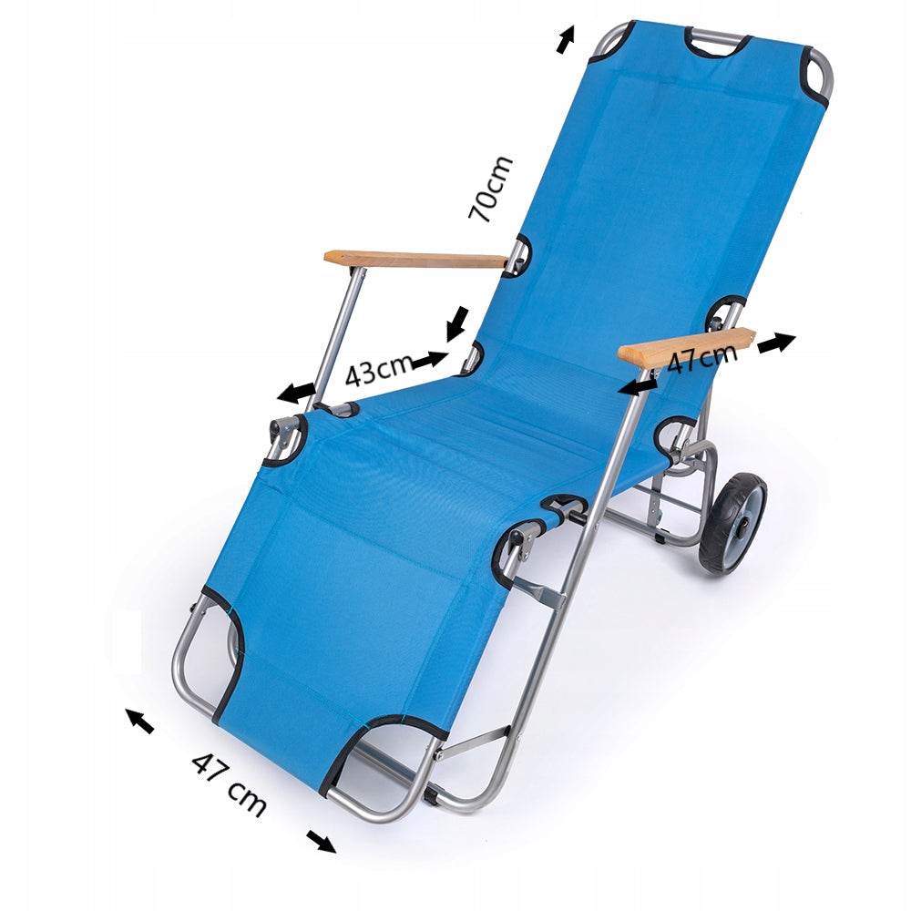 SUN LOUNGER ON WHEELS GARDEN CANOPY BEACH FOLDING TERRACE CHAIR Manufacturer code LNKD - 035