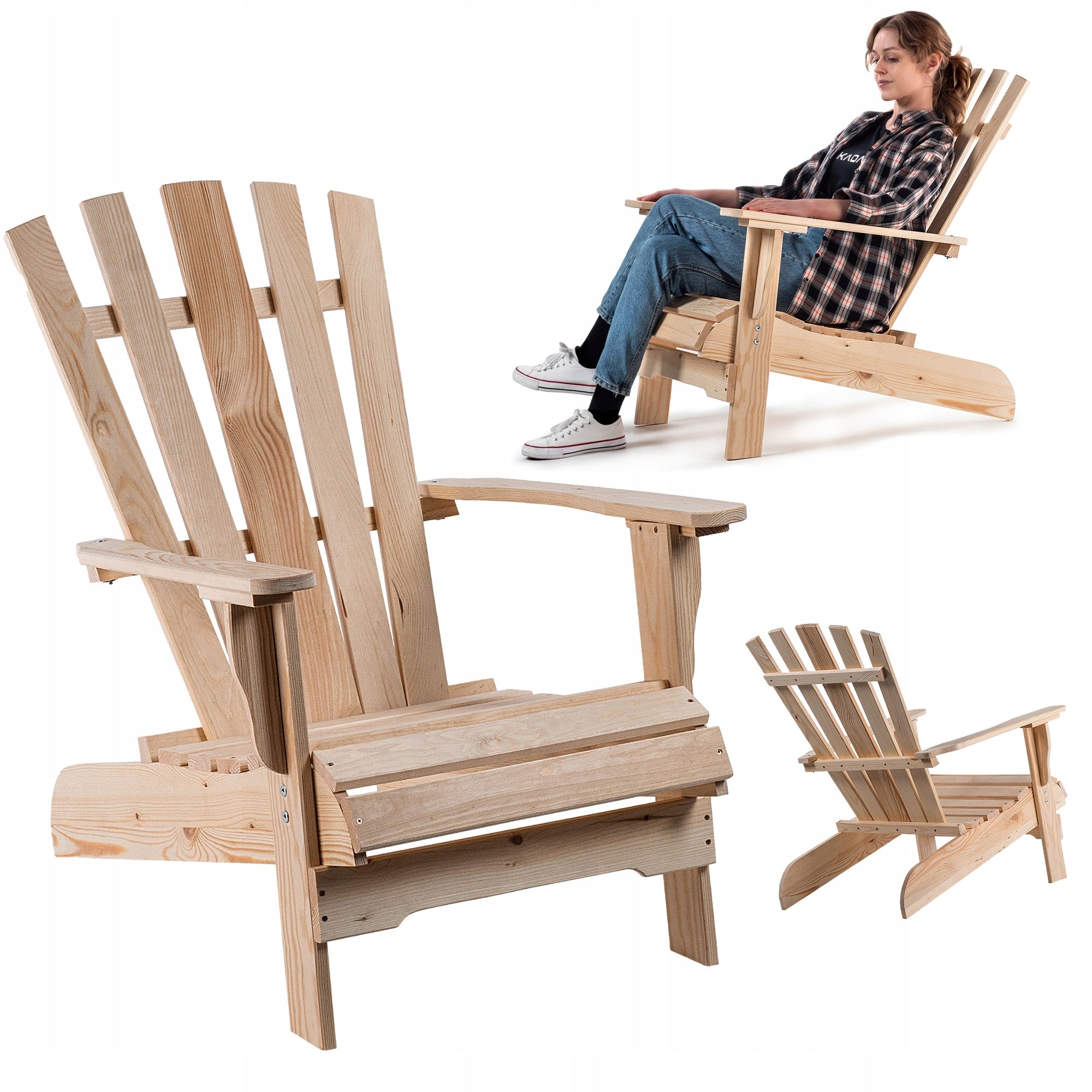 SUN LOUNGER WOODEN GARDEN BEACH CHAIR FOR TERRACE COMFORTABLE STRONG GARDEN