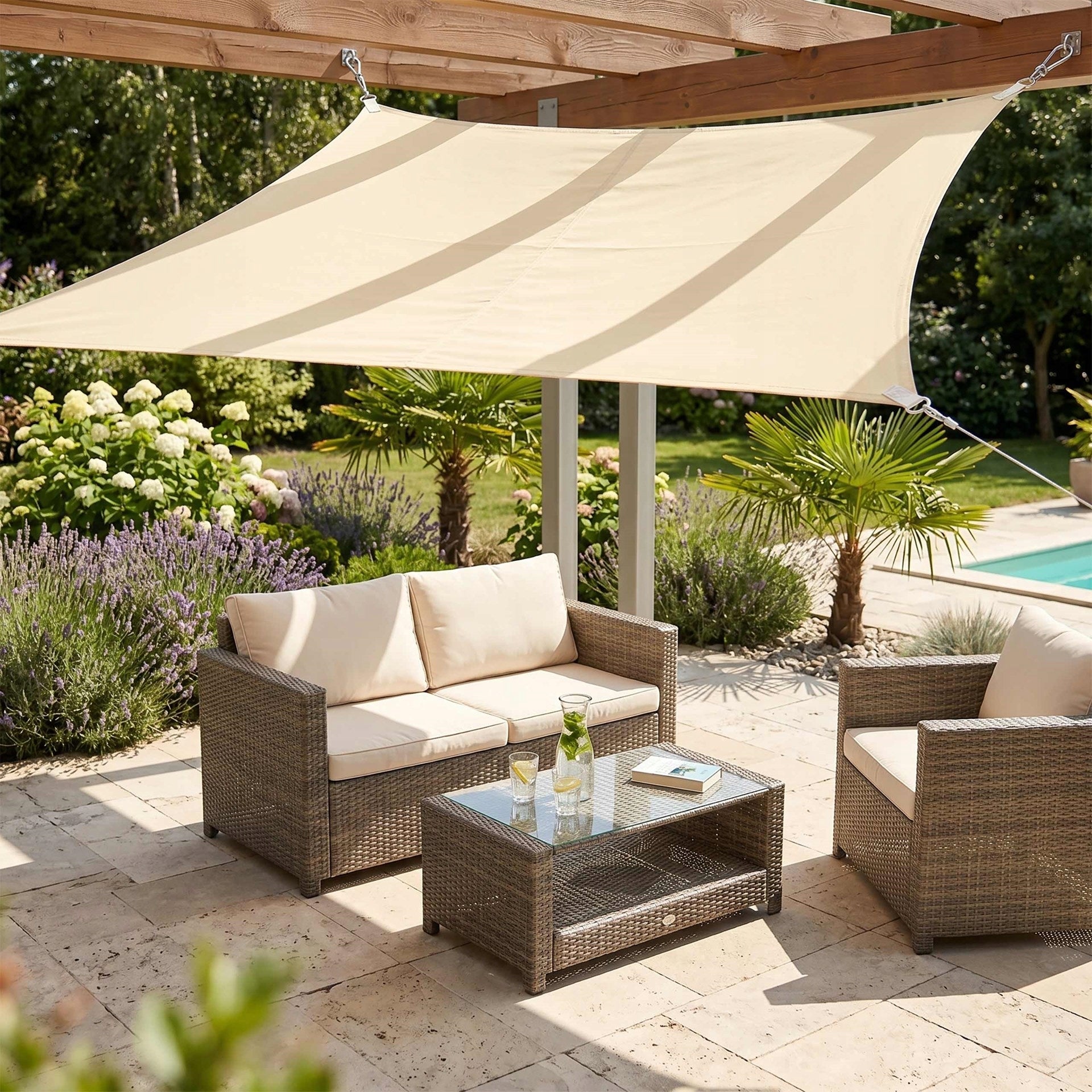 SUN SAIL 3x2 WATERPROOF UV AWNING GARDEN SHREDDER Length 300 cm