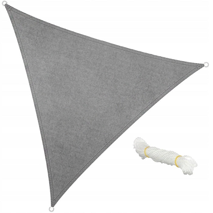 SUN SAIL COVER TRIANGULAR GREY GARDEN TERRACE GARDEN - 3,6m