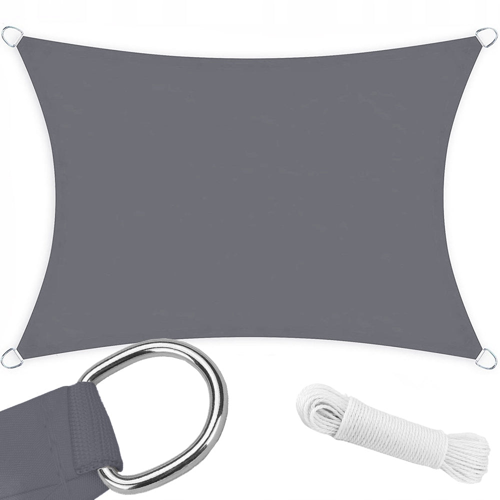 SUN SAIL GARDEN WATERPROOF RECTANGULAR GRAPHITE AWNING 3x5