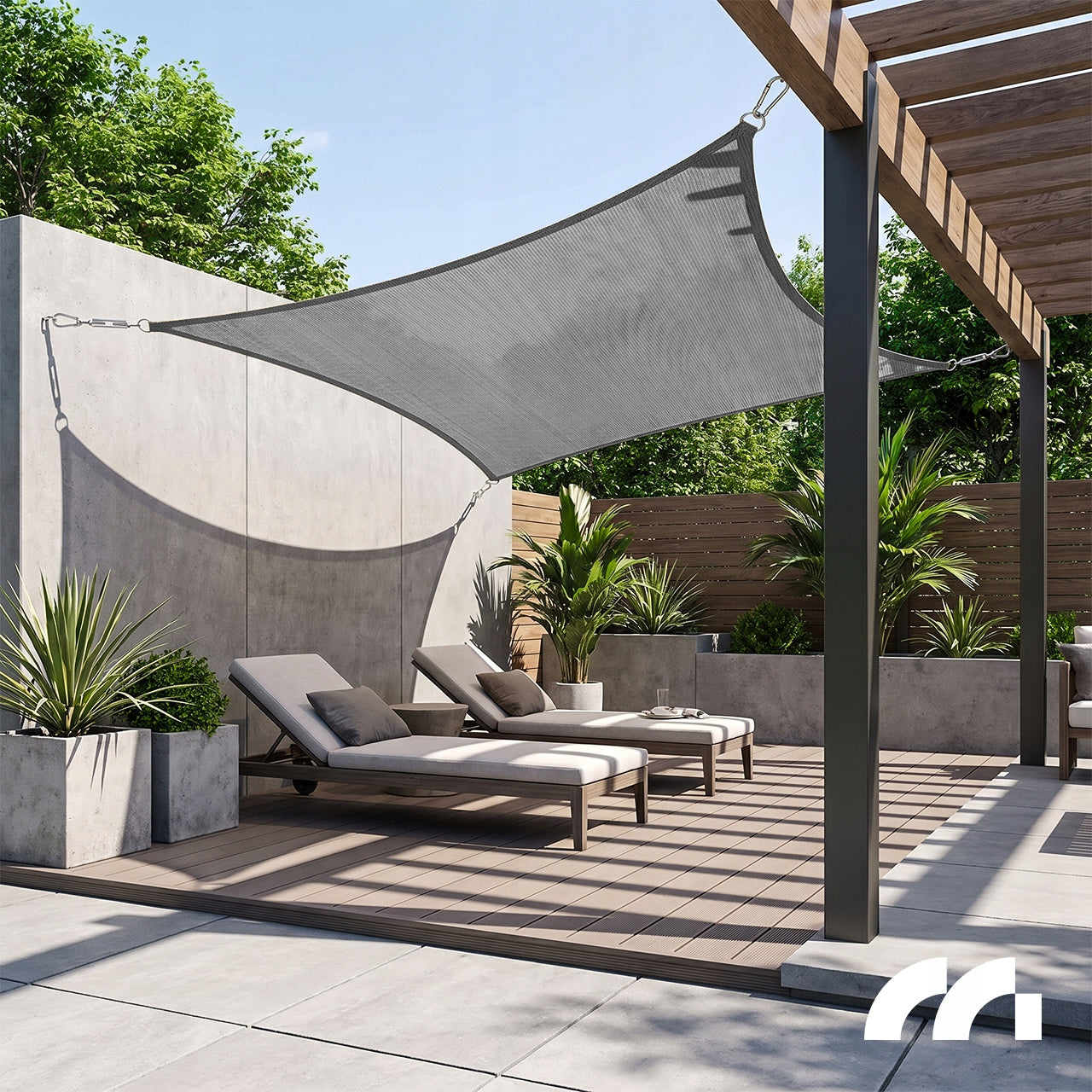 SUN SAIL RECTANGULAR 2x3m GARDEN TERRACE GREY CANOPY Brand Maltec