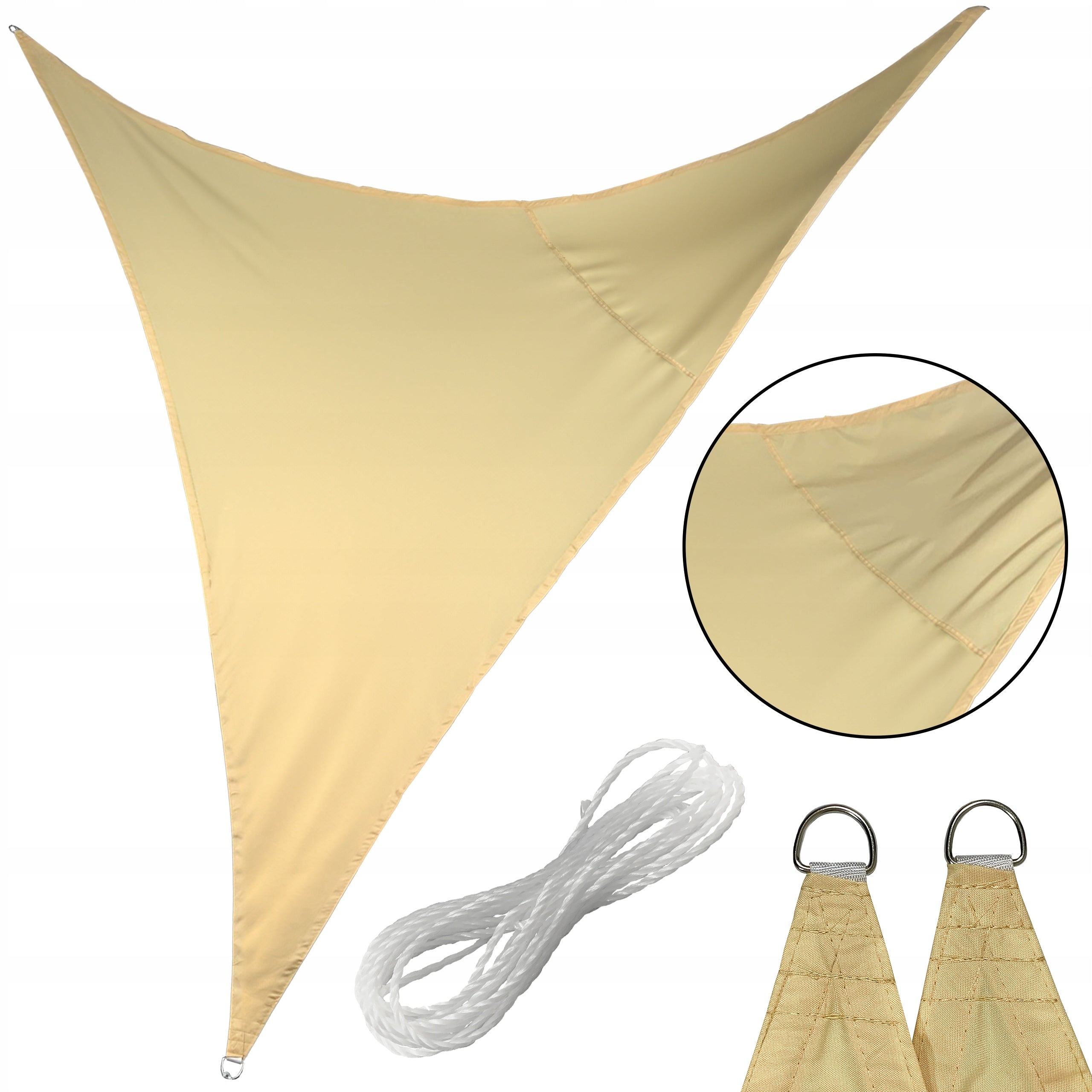 SUN SAIL TRIANGULAR WATERPROOF UV AWNING TERRACE 3x3x3m BEIGE Manufacturer code 5.06.27476