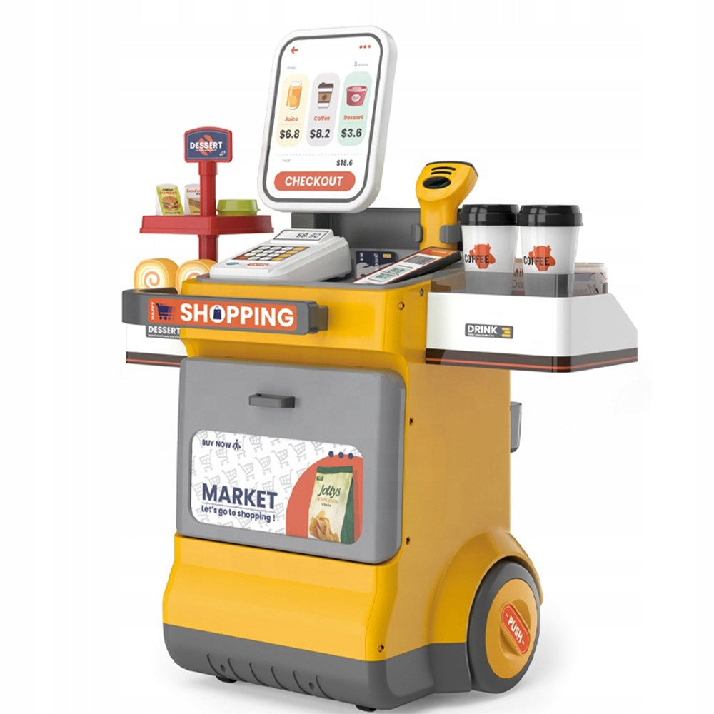 SUPERMARKET FOR CHILDREN MINI MARKET AKCESORIA TERMINAL CASH REGISTER SCANNER SOUND Packaging status original