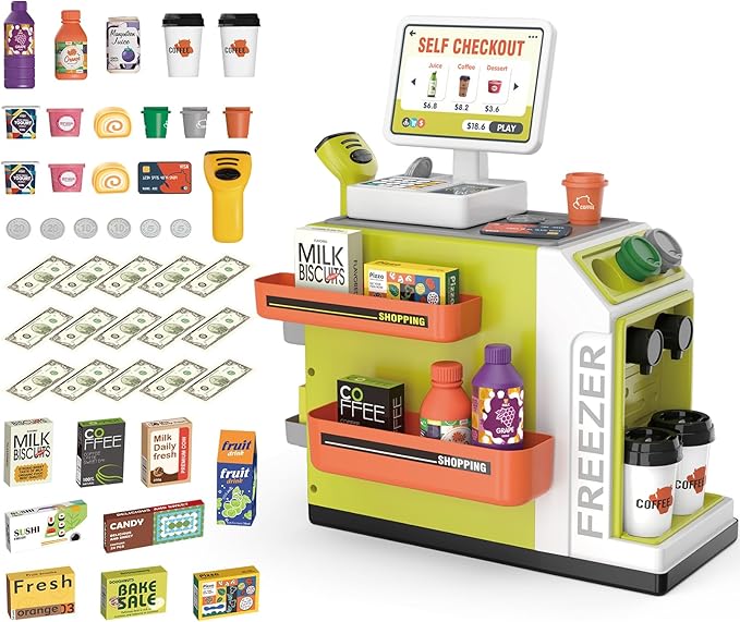 SUPERMARKET SHOP FOR CHILDREN CAFE STROLLER TOY INTERACTIVE CASH REGISTER