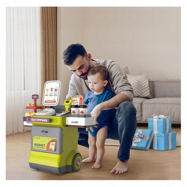 SUPERMARKET STAND STALL SHOP CASH REGISTER FOR CHILDREN SCANNER PRODUCTS Brand click4TOYS