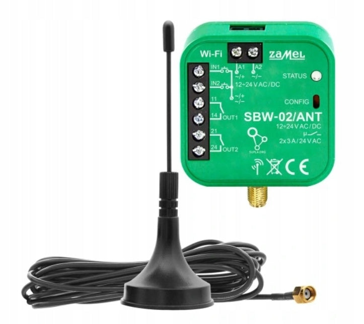 SUPLA ZAMEL Wi-Fi gateway controller with SBW-02/ANT antenna EAN (GTIN) 5903669469117