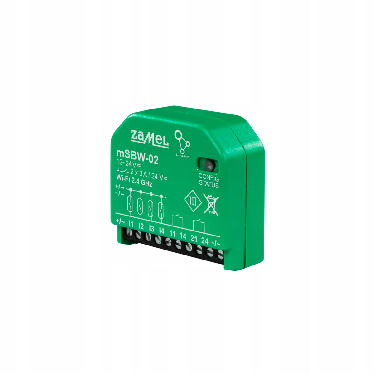 SUPLA mSBW-02 mini WiFi gate controller 2-channel output 4-channel input Manufacturer code mSBW-02