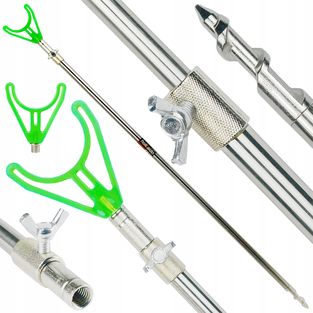 SUPPORT FISHING POST DRILL SILVER RETRACTABLE STEEL 60-120CM HOKKAIDO