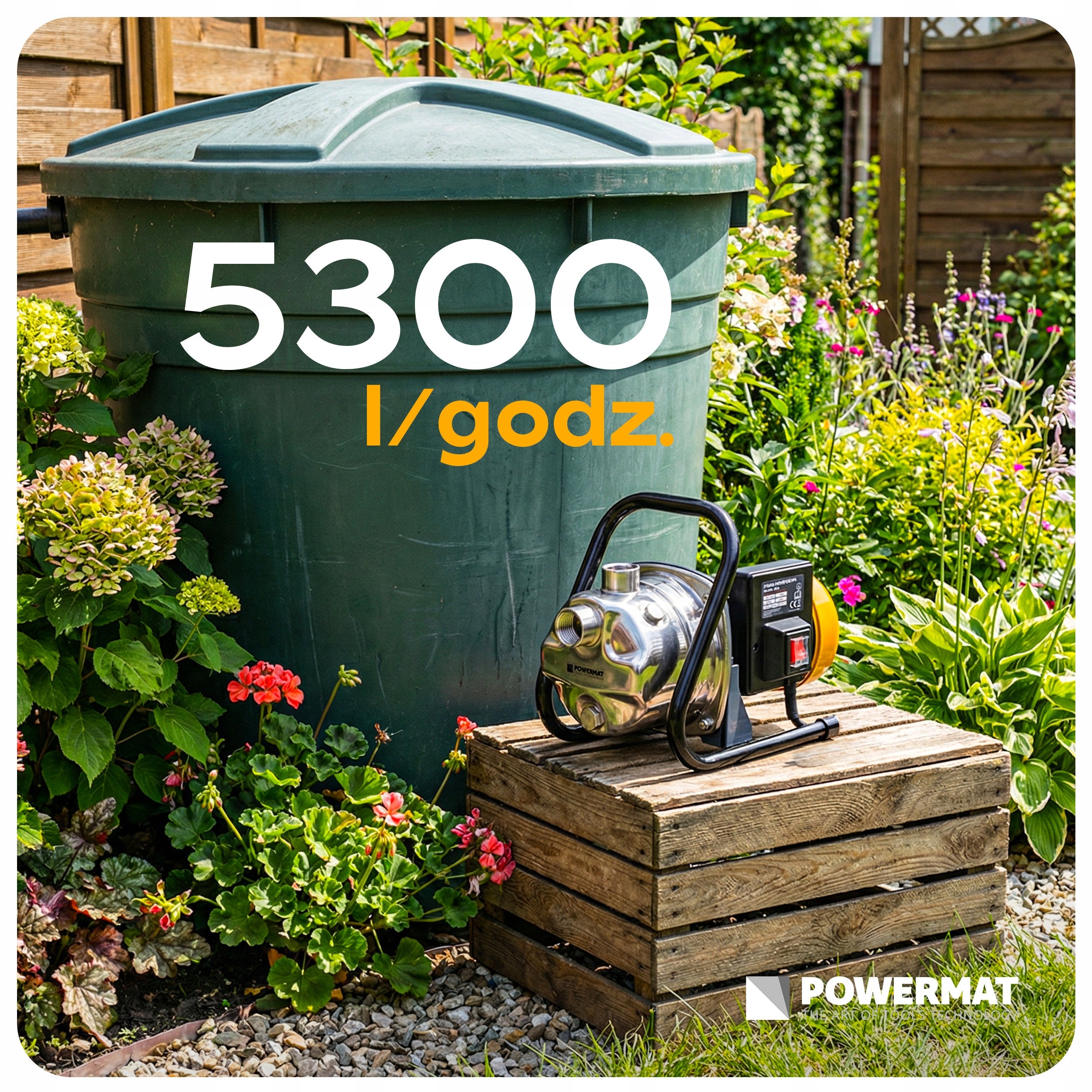 SURFACE HYDROPHORE PUMP FOR WATER WELL WATERING 1200W GARDEN Maximum pump output 5300 l/h
