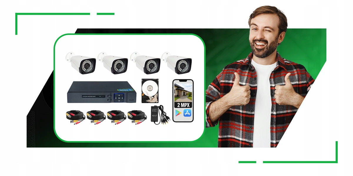 SURVEILLANCE CAMERAS SET OF 4 FULL HD CAMERAS 1TB drive FOR HOME COMPANY SET Brand no brand