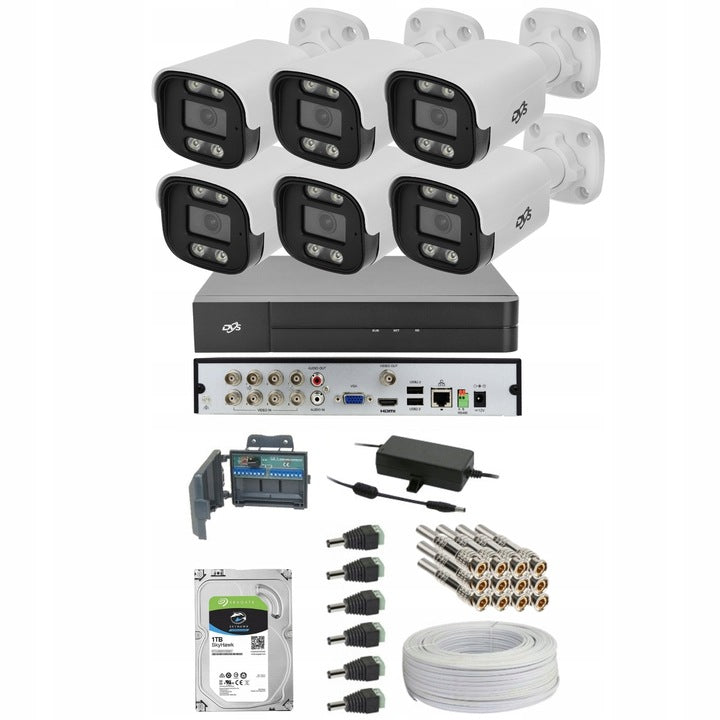 SURVEILLANCE KIT 6 CAMERAS 5 MPX EXTERNAL METAL DUAL LIGHTING Manufacturer code DVS-XVR0801-N5+6xDVS-HA5028NT-IRL+1TB