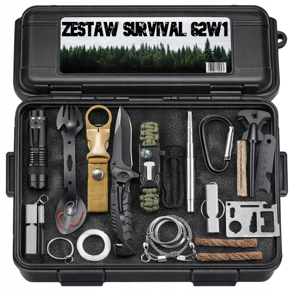SURVIVAL MILITARY SURVIVAL MULTITOOL SET IN 62in1 XXL CASE