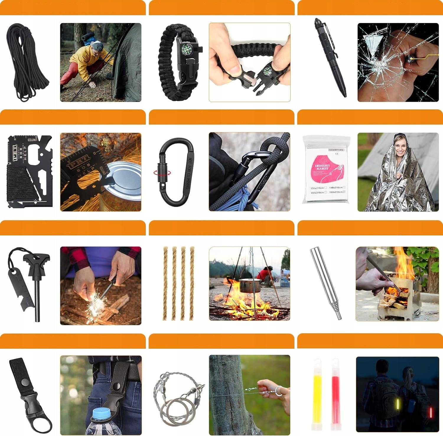 SURVIVAL SURVIVAL SET MULTIFUNCTIONAL EVERYTHING YOU NEED Brand no brand