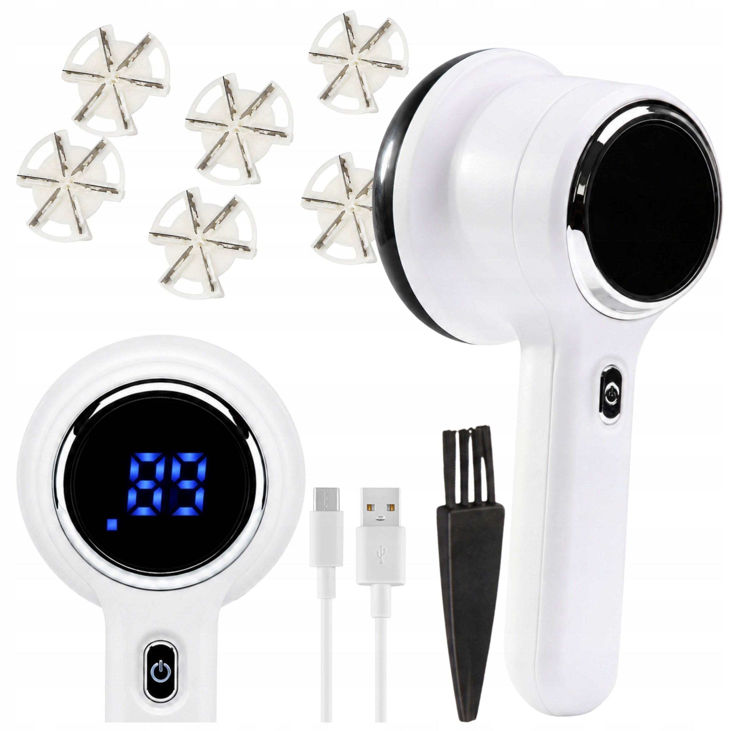 SWEATER CLOTHES SHAVER POWERFUL CORDLESS BATTERY INDICATOR 6 BLADES