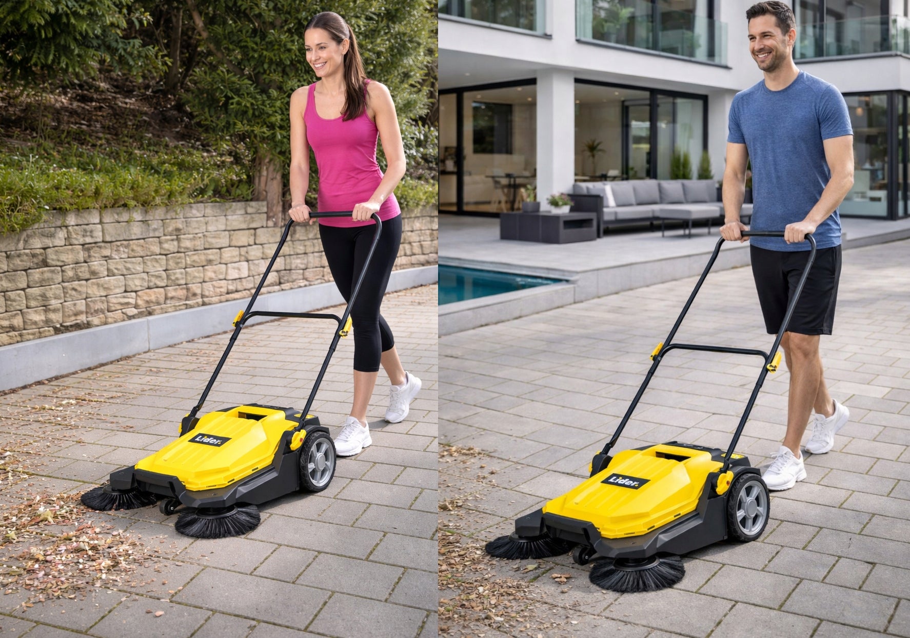 SWEEPER LEADER FOR PAVING STONES OF TERRACE LEAVES MANUAL 65 CM Manufacturer code ZAMIATARKA LIDER LUX DO GARAŻU MAGAZYNU LIŚCI