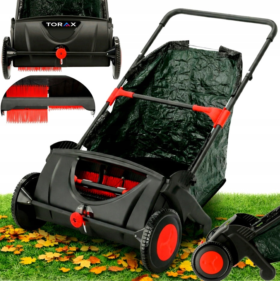 SWEEPER MANUAL GRASS AND LEAF PICKER 53 CM WITH BASKET 100L 4 BRUSHES