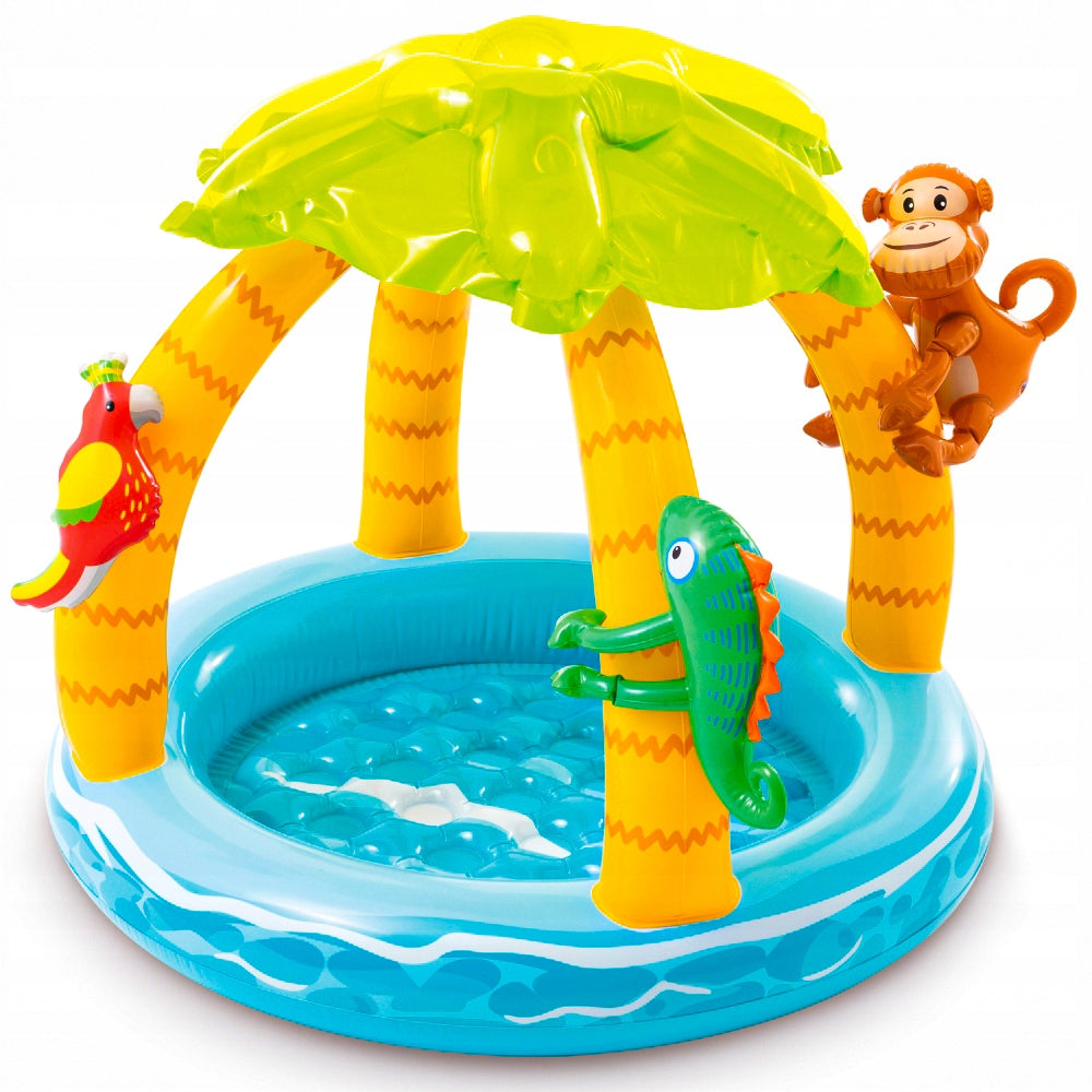 SWIMMING POOL PADDLING POOL FOR CHILDREN INFLATABLE WITH CANOPY GARDEN POOL INTEX 102CM Manufacturer code BASEN BRODZIK DLA DZIECI DMUCHANY Z DASZKIEM