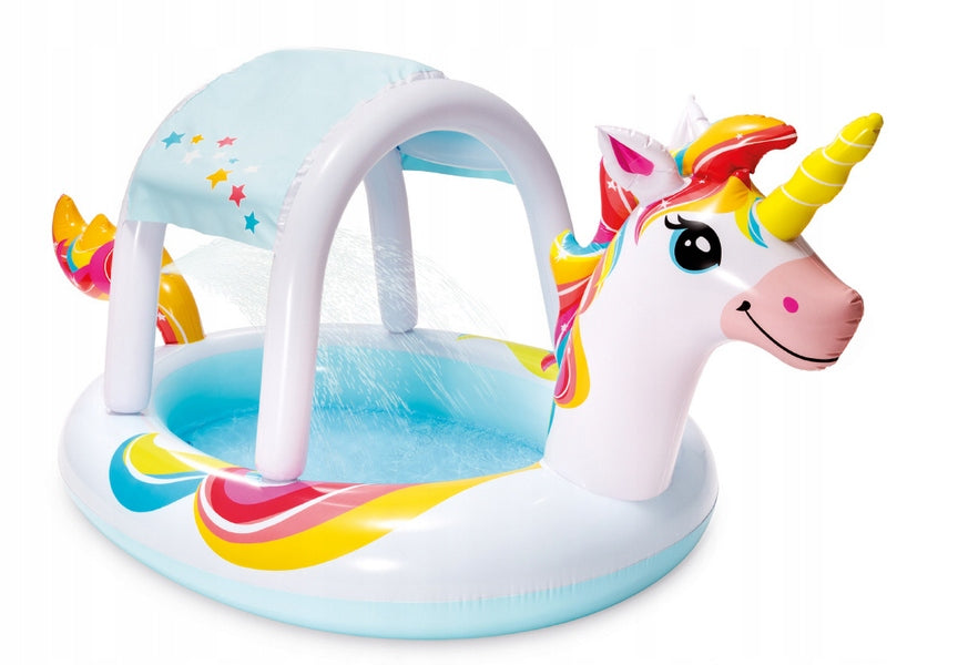 SWIMMING POOL PLAYGROUND INFLATABLE WITH VISOR UNICORN INTEX 58435