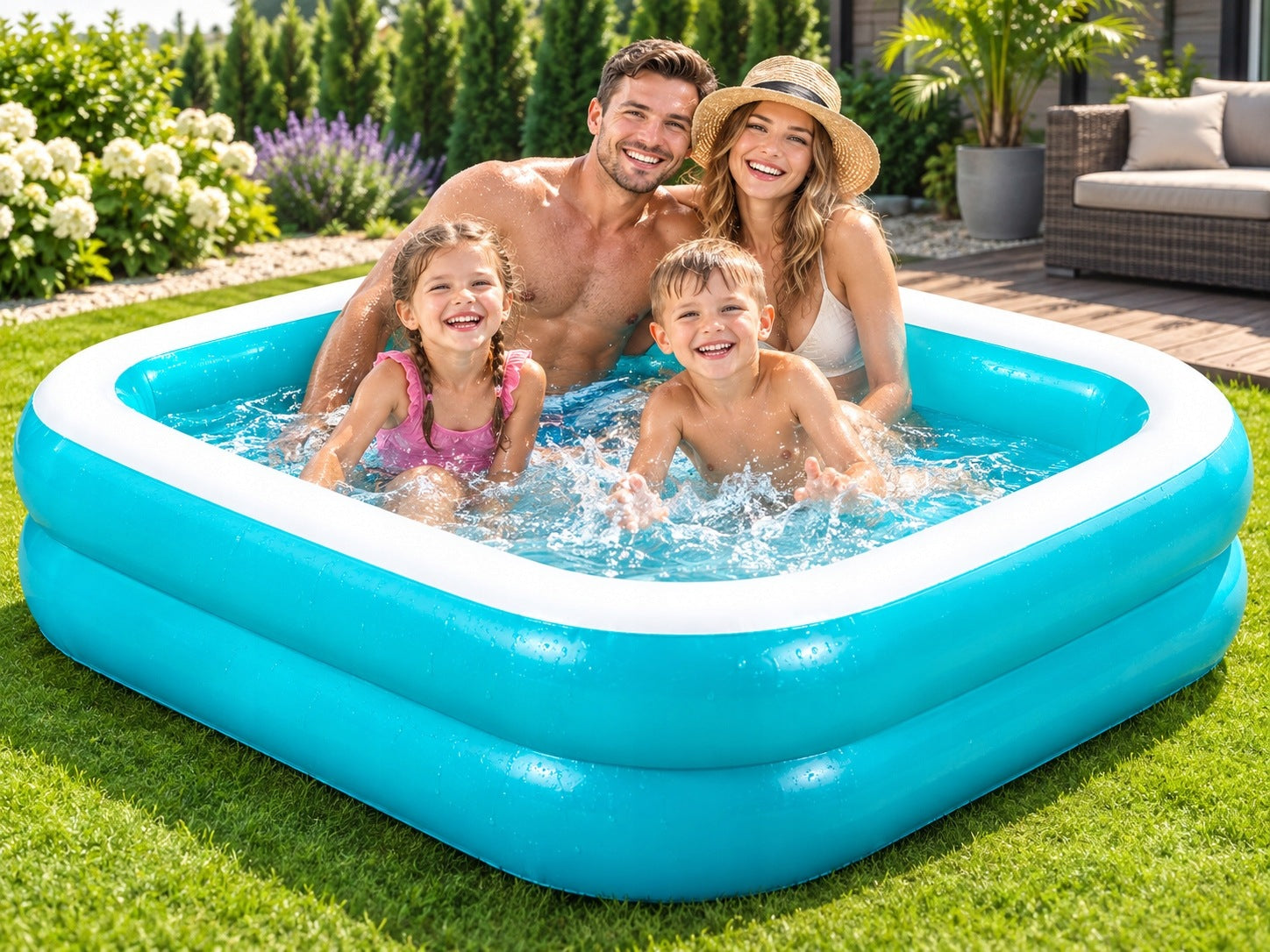 SWIMMING POOL Pumped Inflatable Family 200cm Brand Bestway