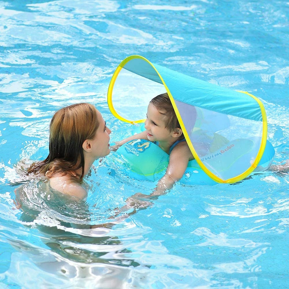 SWIMMING WHEEL FOR BABIES CHILDREN BLUE WITH VISOR Manufacturer code Koło do pływania dla dziecka nad wodę basen
