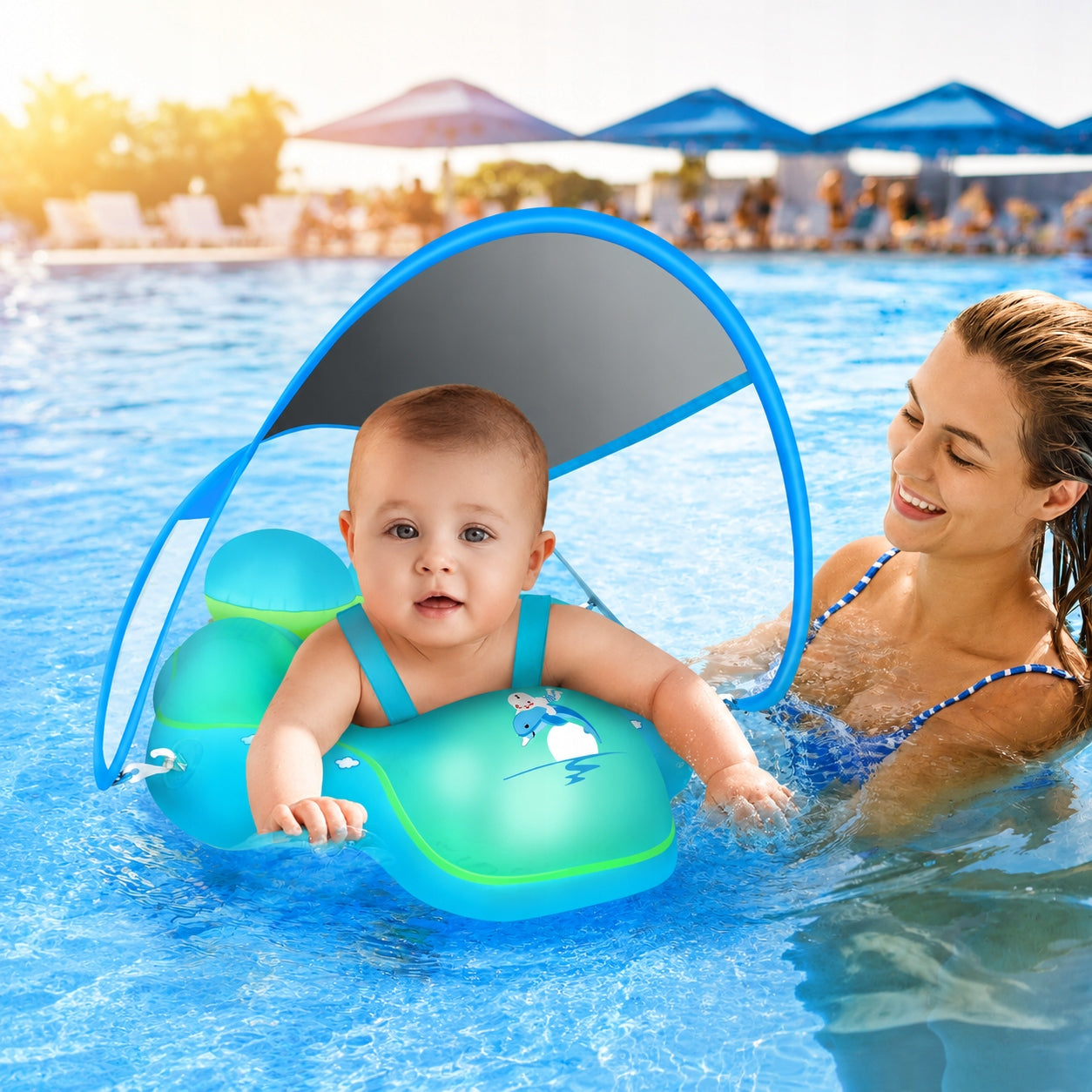 SWIMMING WHEEL INFLATABLE PONTOON WITH BASEBALL FOR LEARNING FOR KIDS SWIMMING POOL Manufacturer code Koło do pływania dla dziecka nad wodę basen