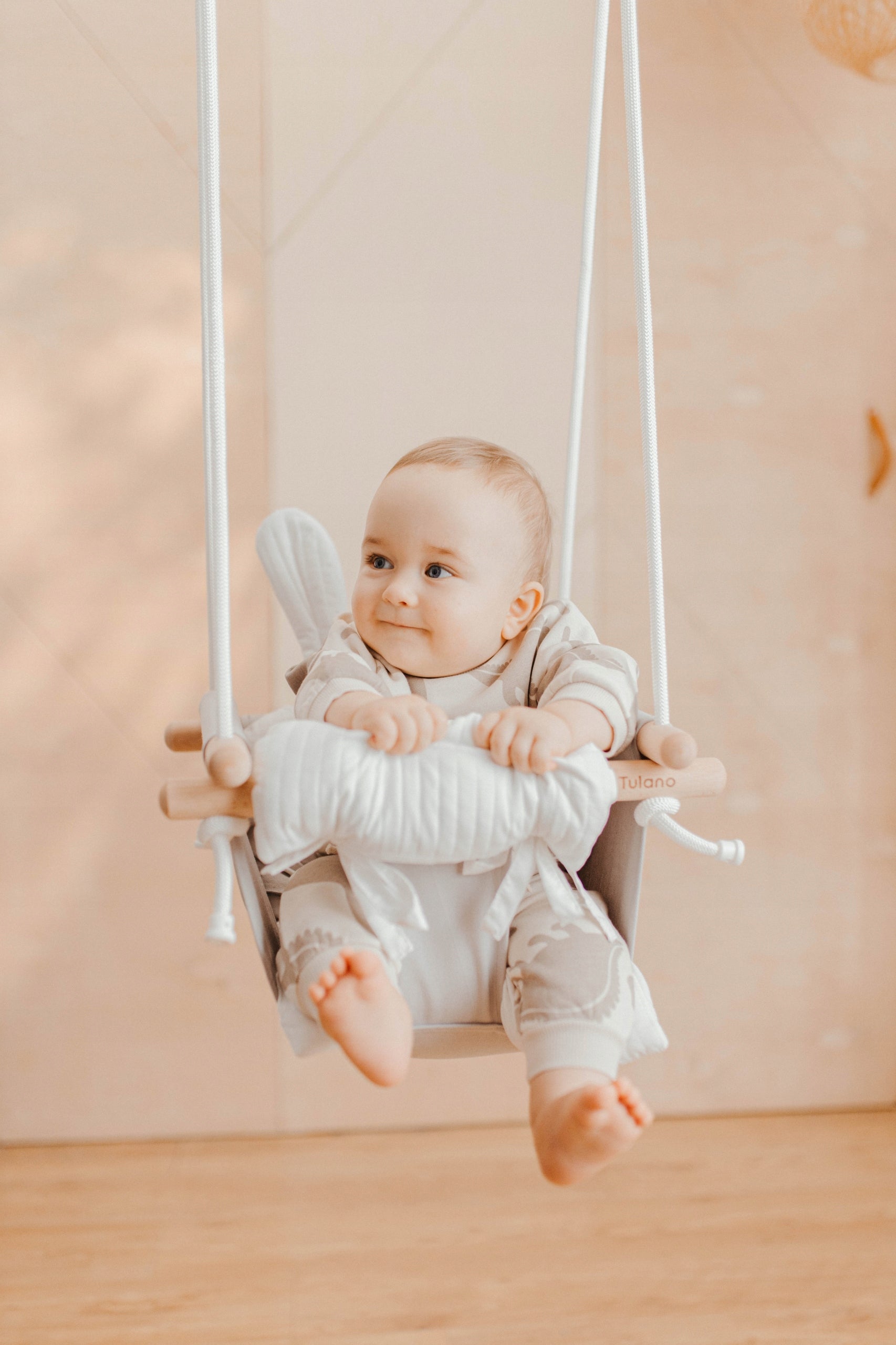 SWING FOR CHILDREN Tulano garden WOODEN FOR BABIES BUCKET grey Packaging status original