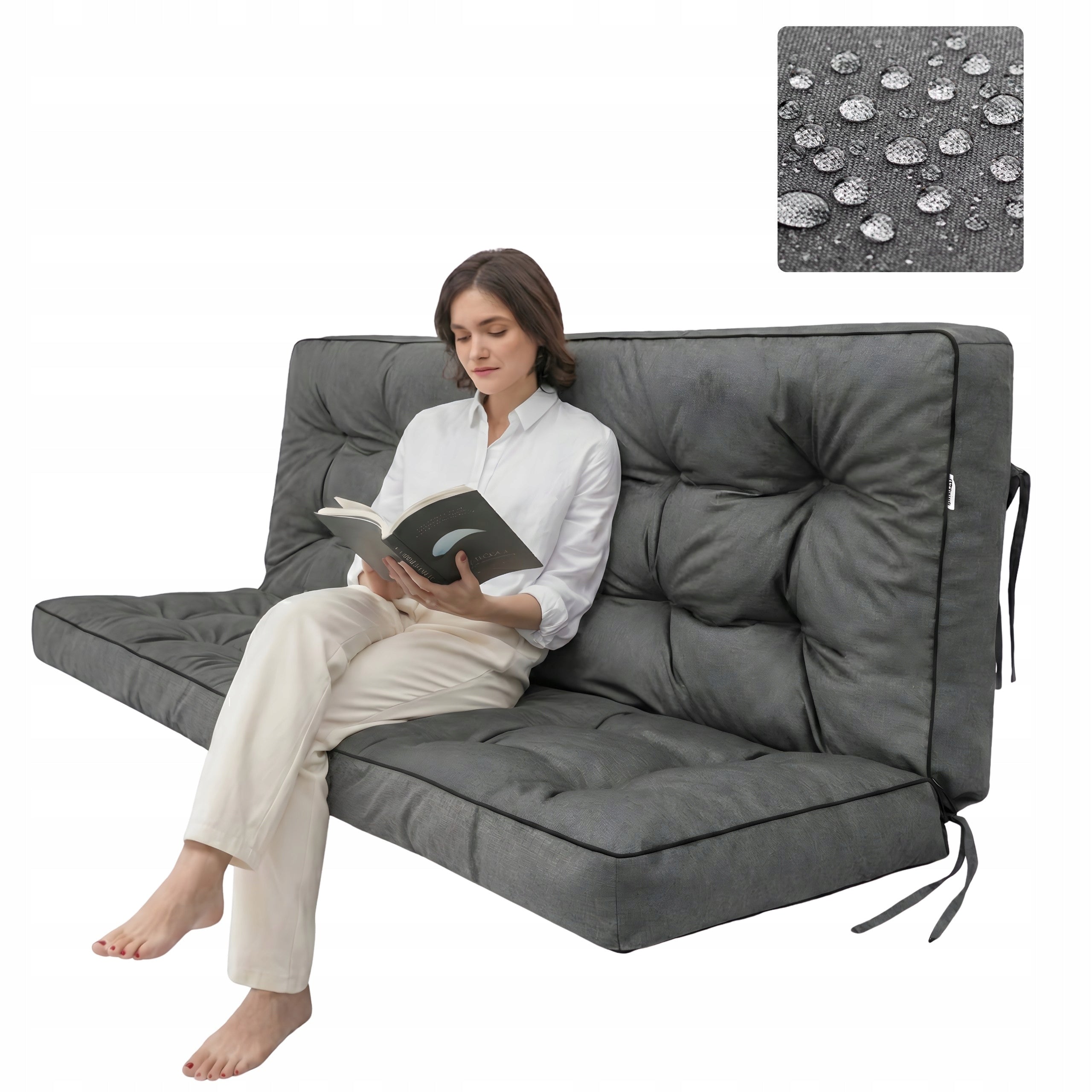 SWING PILLOW Cushion for Garden Bench WATERPROOF for 3 people 180cm