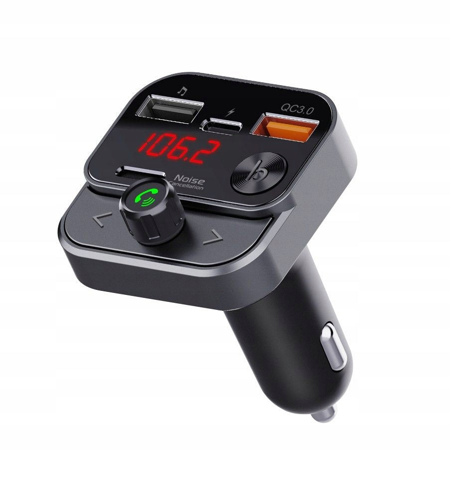 SWISSTEN FM Transmitter / Car Charger USB + USB-C black